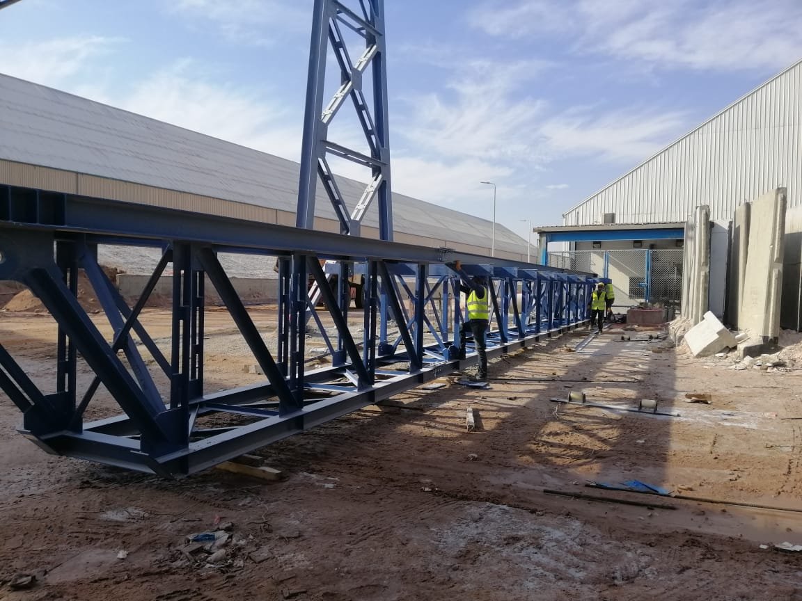 Steel conveyor gallery and trestles erected at Arab Potash